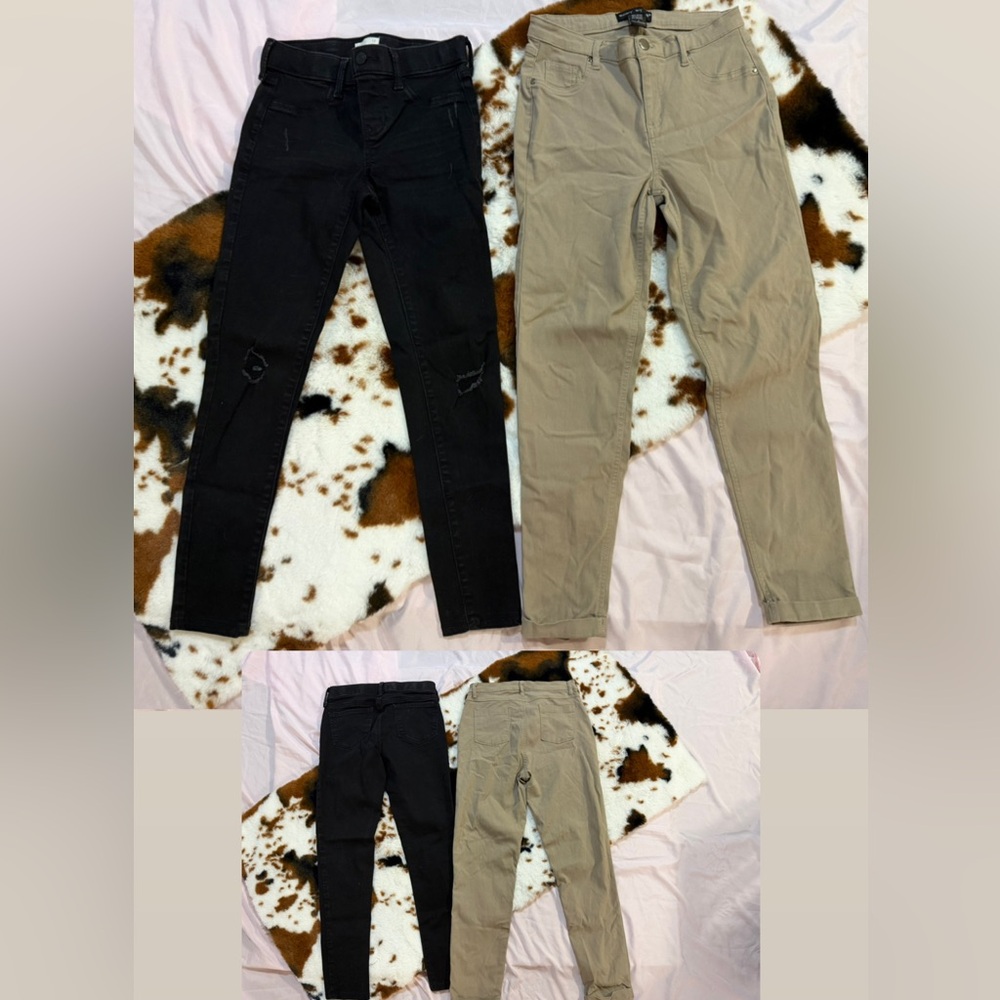 Black and Tan Skinny Jeans